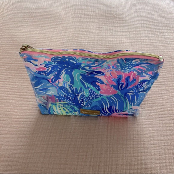 🌴Lilly Pulitzer🌴 Clear Travel Makeup Bag in Celestial Blue Seek and Sea 🌊 - Picture 2 of 10